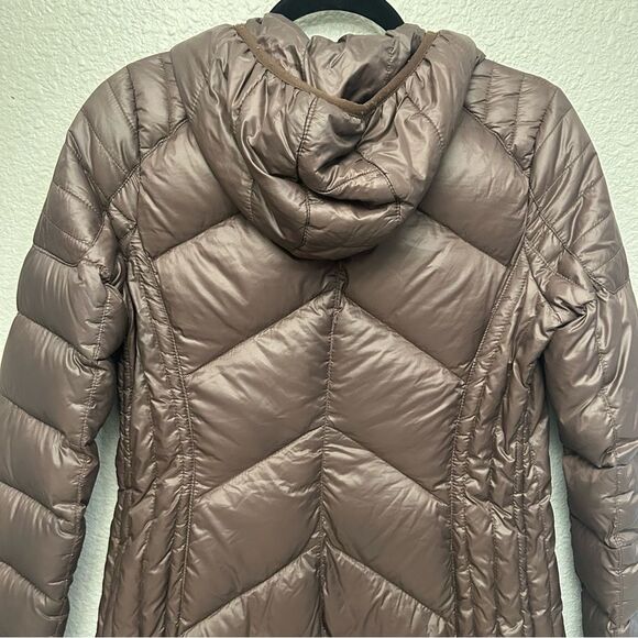 BCBGENERATION Hooded Puffer Down Packable Jacket Chocolate Brown Size XS - Picture 13 of 15